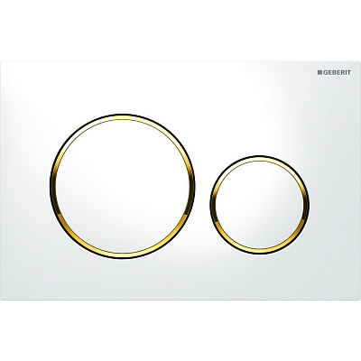 Кнопка смыва Geberit Sigma 20, двойной смыв, белый/золото 115.882.KK.1 Кнопка смыва Geberit Sigma 20, двойной смыв, белый/золото 115.882.KK.1