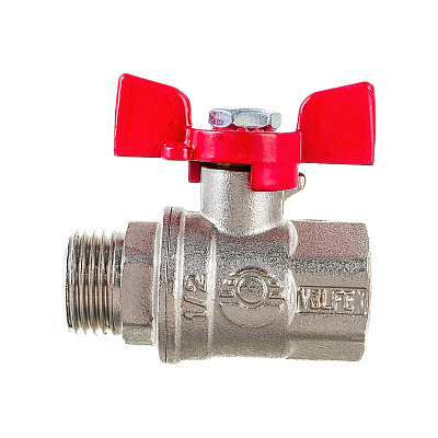 Кран шаровой Valfex латунный PREMIUM для ВОДЫ 1/2 ВР/НР бабочка, никелированный 11Б27фт1М Кран шаровой Valfex латунный PREMIUM для ВОДЫ 1/2 ВР/НР бабочка, никелированный 11Б27фт1М