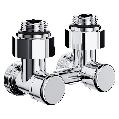 Узел нижнего подключения радиатора Royal Thermo Design, 1/2x3/4EK, угловой, 50 мм, хром