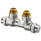 Узел запорно-присоединительный Oventrop Multiflex FQ для приборов с G 1/2 ВР, G 3/4 НГ x G 3/4 НР, угловой левое подключение