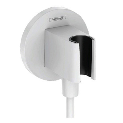Подключение душевого шланга Hansgrohe Fixfit S с держателем 26888700, матовый белый