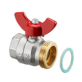 Кран шаровой Oventrop 3/4 ВР x 1 НР с плоским уплотнением