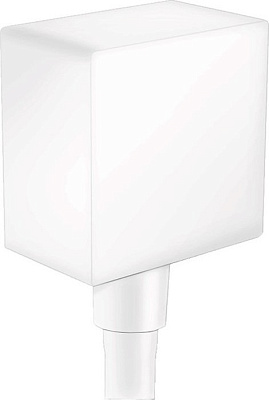Подключение душевого шланга Hansgrohe с клапаном обратного тока Fixfit Square 26455700, матовый белый