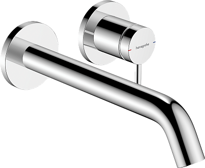 Встраиваемый смеситель Hansgrohe для раковины HANSGROHE Tecturis S 73351000, настенный 2 отв., излив 225 мм