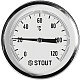 Термометр Stout биметаллический с погружной гильзой 50 мм, Dn 80 мм, 1/2 , 0...120С