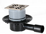 Трап HL 510NPr-3000 с Сухим сифоном, с решеткой 037Pr.31E - Цвет светлая бронза