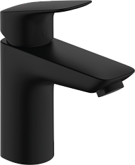Смеситель для раковины Hansgrohe Logis 100, push-open, матовый черный 71107670