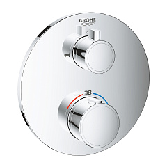 Встраиваемый смеситель Grohe Grohtherm Термостатический для ванны, ванна-душ, круглая розетка, хром