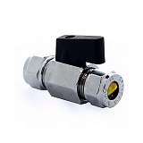 Кран шаровой Tiemme SMALL 2942 мини, обжим, 10х10 флажок
