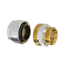 Фитинг резьбовой латунный Flamco Plus для стальных труб 1/2х3/4 НР, евроконус, DVGW