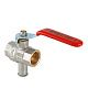 Кран шаровой VALTEC для подключения датчика температуры, 1