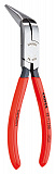 Плоскогубцы KNIPEX механика, плоскокруглые губки под углом 70 с крестовой насечкой, 200 мм, чёрные, 1К ручки