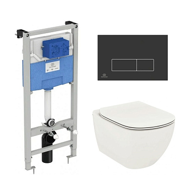 Комплект Ideal Standard подвесной унитаз, инсталляция, кнопка, сиденье T3868V1/121A6