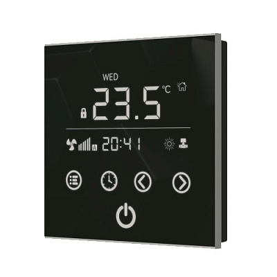 Комнатный термостат Varmann Vartronic с сенсорным дисплеем, черный, для конвекторов с принудительной конвекцией (703201)