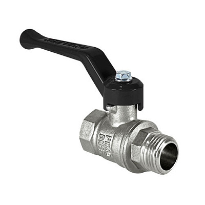 Кран шаровой Valfex латунный DeltaPro для воды 1/2 ВР/НР рычаг, НИКЕЛИР-Й