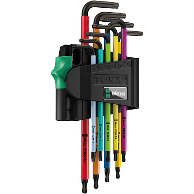 Г-образный ключ WERA 967/9 SXL/SPKXL TORX L Multicolour 1 удлиненные, с шаром, 9 пр., TX 8/9/10/15/20/25/27/30/40 Г-образный ключ WERA 967/9 SXL/SPKXL TORX L Multicolour 1 удлиненные, с шаром, 9 пр., TX 8/9/10/15/20/25/27/30/40