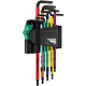 Г-образный ключ WERA 967/9 SXL/SPKXL TORX L Multicolour 1 удлиненные, с шаром, 9 пр., TX 8/9/10/15/20/25/27/30/40