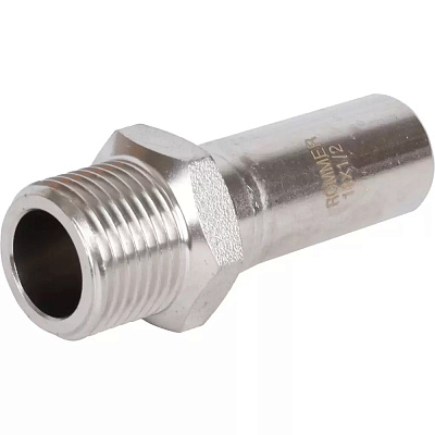 Вставка Rommer переходная пресс 18х1/2, НПр-НР, нержавеющая сталь