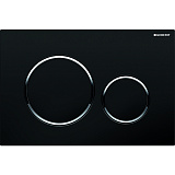 Кнопка смыва Geberit Sigma 20, двойной смыв, чёрный/хром глянц. 115.882.KM.1