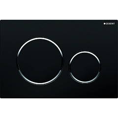 Кнопка смыва Geberit Sigma 20, двойной смыв, чёрный/хром глянц. 115.882.KM.1