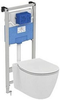 Комплект Ideal Standard Connect AquaBlade подвесной унитаз, инсталляция, сиденье E211601