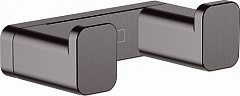 Двойной крючок Hansgrohe AddStoris шлифованный черный хром 41755340