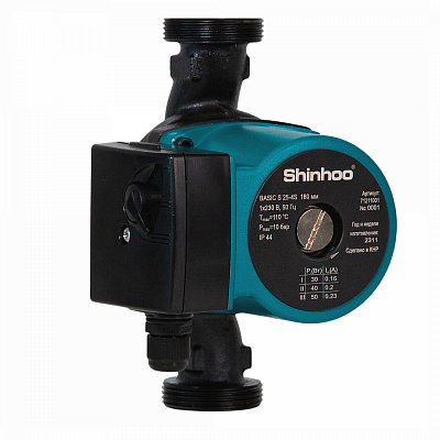 Циркуляционный насосы Shinhoo BASIC S 32-6S 180 1x230V Циркуляционный насосы Shinhoo BASIC S 32-6S 180 1x230V