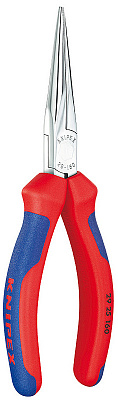 Плоскогубцы KNIPEX телефониста, плоскокруглые губки 54 мм с крестообразной насечкой, 160 мм, хром, 2К ручки
