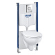 Система инсталляции Grohe Solido Compact с подвесным унитазом Bau Ceramic, 5 в 1 в сборе