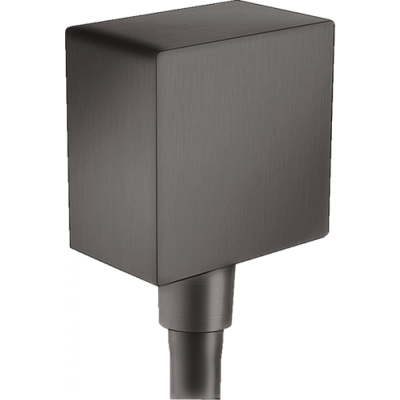Шланговое подсоединение Hansgrohe FixFit Square с клапаном обратного тока 26455340, шлиф. черный хром