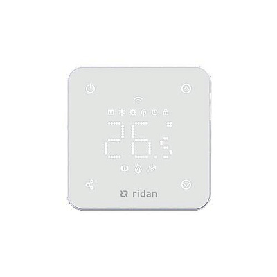 Комнатный термостат Ридан сенсорный RSmart-FW с Wi-Fi подключением 230V, встраиваемый, белый (088L1142R)