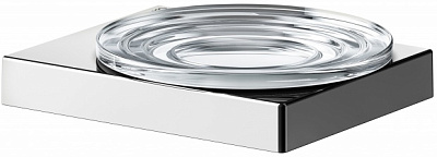 Мыльница KEUCO EDITION 90 Square с держателем хрусталь хром 19155019000