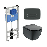 Комплект Ideal Standard подвесной унитаз, инсталляция, кнопка, сиденье T3868V3/123A6