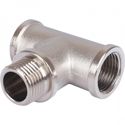 Тройник Stout ВНВ никелированный 1/2x1/2x1/2, арт. SFT-0065-121212