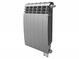 Биметаллический секционный радиатор отопления Royal Thermo Biliner 500 / Silver Satin / 6 секций нижнее правое подключение