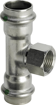 Тройник Viega с внутренней резьбой 15 х Rp 1/2 х 15 мм, Sanpress Inox, модель 2317.2