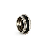 Переходник UNI-FITT 1 х 1/2 с прокладкой O-ring, никелированная латунь, внутренняя-наружная резьба
