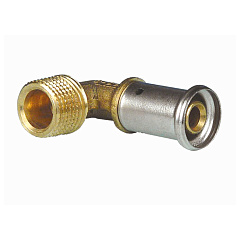 Угольник Henco 90 градусов, НР, латунь пресс, 20х3/4