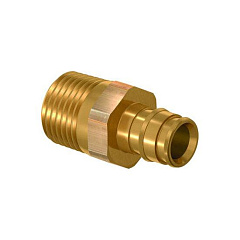 Штуцер Usystems с наружной резьбой латунный для труб PE-Xa 16-R3/4НР, тип 2