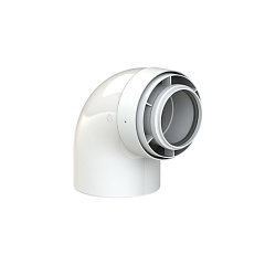 Отвод коаксиальный Cox Geelen 87 D=60/100 мм, CoxDENS PP/Alu + CONNEXT X7