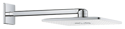 Верхний душ Grohe Rainshower SmartActive Cube 26479LS0 с душевым кронштейном 430 мм, 2 режима струи, белая луна