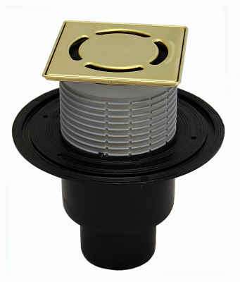 Трап HL 310NPr-3000 с Сухим сифоном, с решеткой 037Pr.3E - Цвет латунь Трап HL 310NPr-3000 с Сухим сифоном, с решеткой 037Pr.3E - Цвет латунь