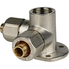 Тройник Stout настенный с креплением 1/2 x20x20