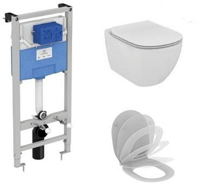 Комплект Ideal Standard Prosys Tesi AquaBlade подвесной унитаз, инсталляция, сиденье T3868V1