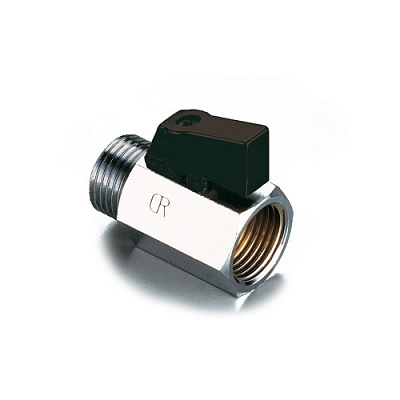 Клапан Tiemme SMALL 2901NZC с короткой чёрной рукояткой наруж./внутр. 1/2