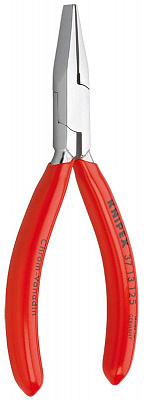 Плоскогубцы KNIPEX захватные прецизионные, плоские вогнутые узкие губки, 125 мм, хром, 1К ручки