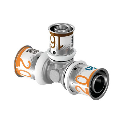 Тройник Uponor S-PRESS PLUS редукционный латунный 20-25-16