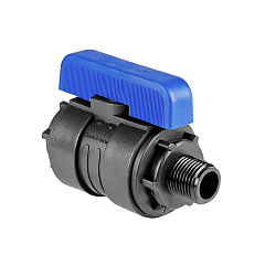 Кран шаровой Valfex ПНД компрессионный НР/ВР разборный 1/2x3/4 Ду20