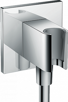 Подключение душевого шланга с держателем Hansgrohe Fixfit Porter Square 26486000 Подключение душевого шланга с держателем Hansgrohe Fixfit Porter Square 26486000