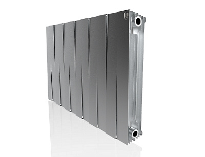 Биметаллический секционный радиатор отопления Royal Thermo PianoForte Satin Silver 500 / 12 секций